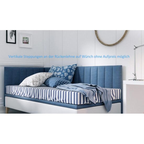 Polsterbett Jugendbett INTARO A16 für Teenager mit Bettkasten und Holzfüssen